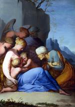 欧洲12-19世纪油画一_BAUGIN, Lubin - The Holy Family with Saints and Angels
